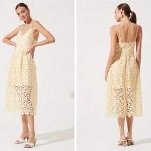 ASTR The Label Lace Midi Dress in cream size medium
